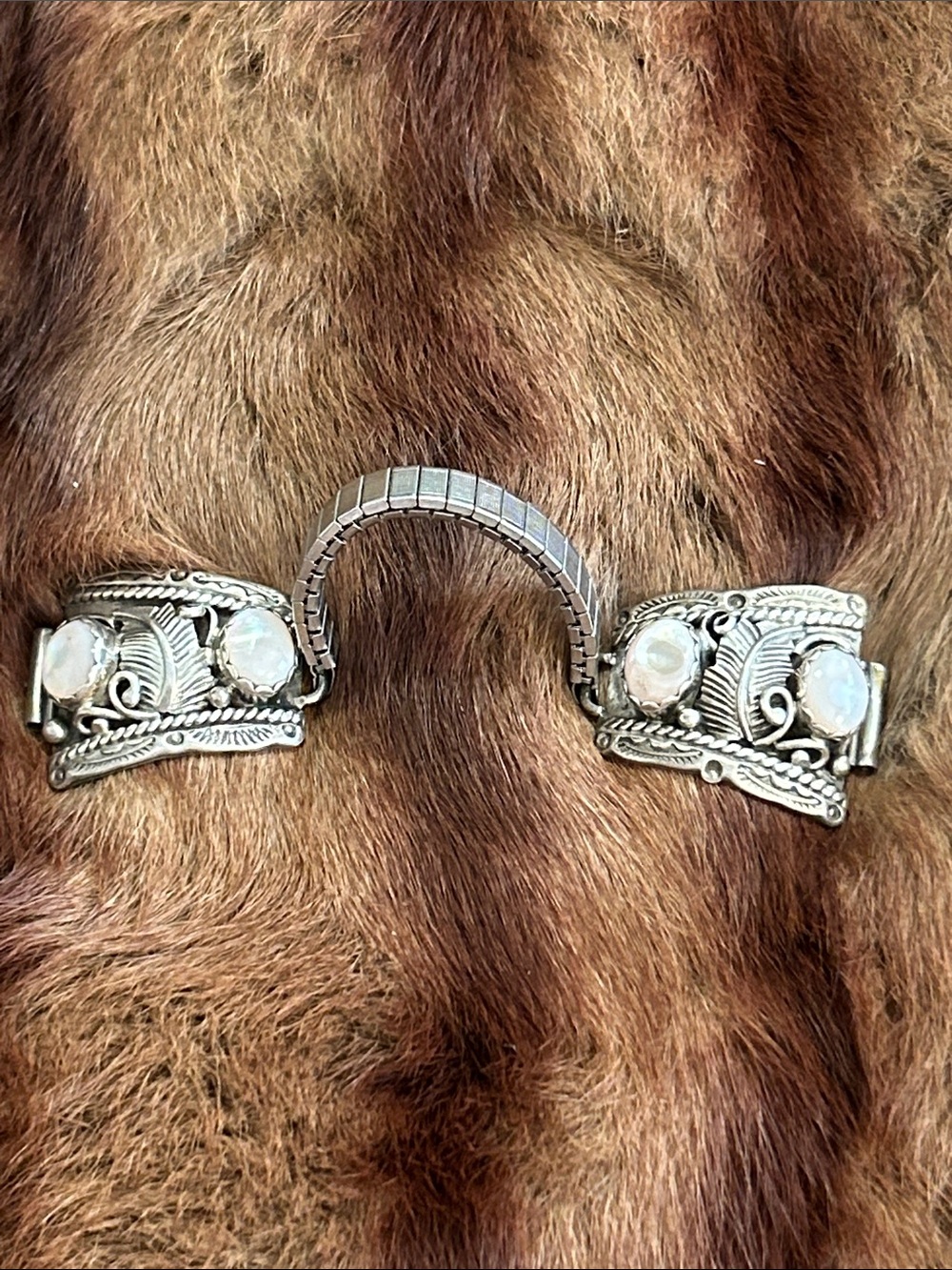 Harry Winston Silver Bracelet with Natural Pearl Cabochons